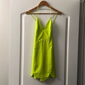 Lime Green Mini Dress, Size 6